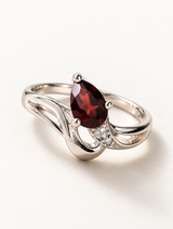 Scarlet Whisper Garnet Ring