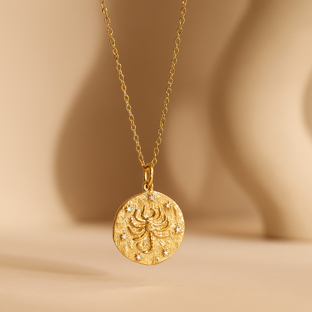 Scorpio Zodiac Necklace-Necklaces-Gold Vermeil-Anushka Jain Jewellery
