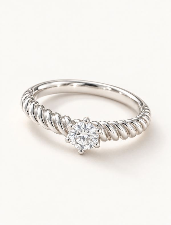 Selene Rope Solitaire Ring