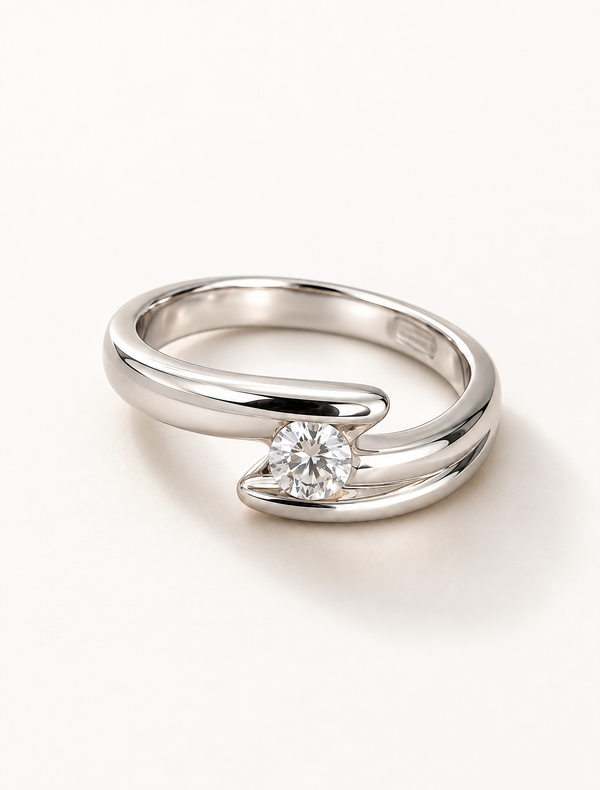 Serene Twist Solitaire Ring