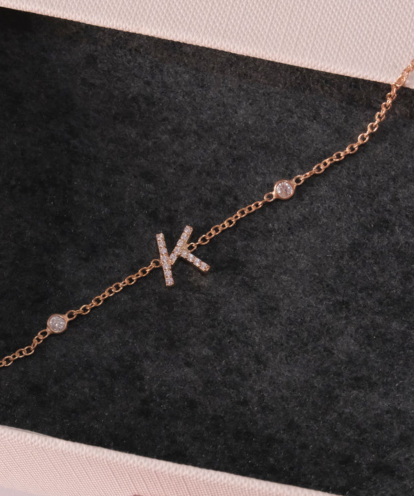 Single Letter Bracelet-Bracelets-Anushka Jain Jewellery