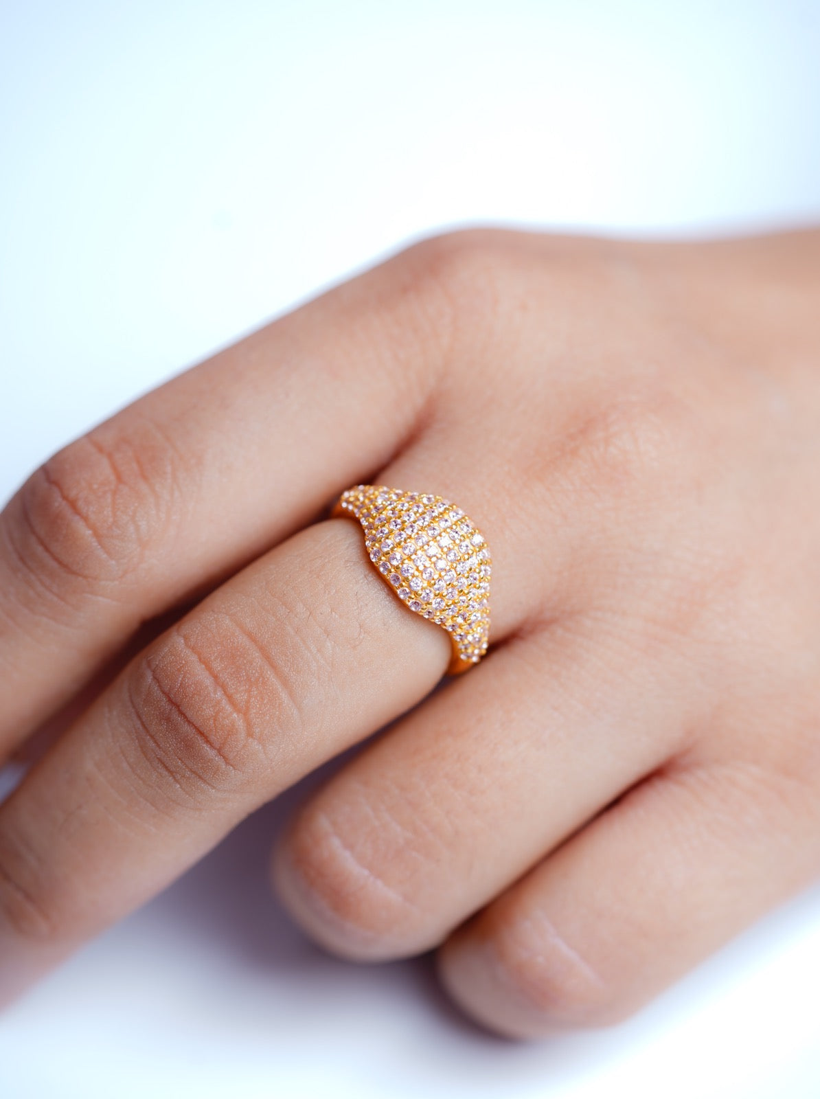 Soft Pink Signet Ring-Rings-Anushka Jain Jewellery