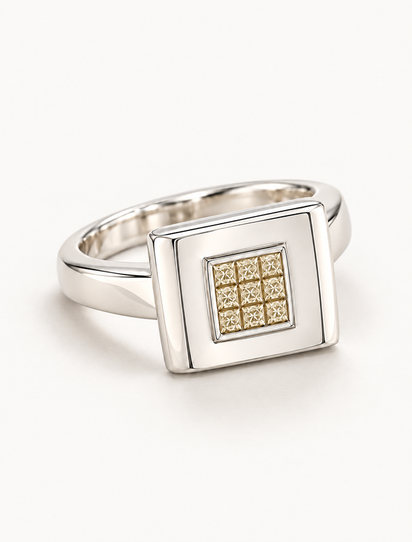 Solene Square Halo Ring
