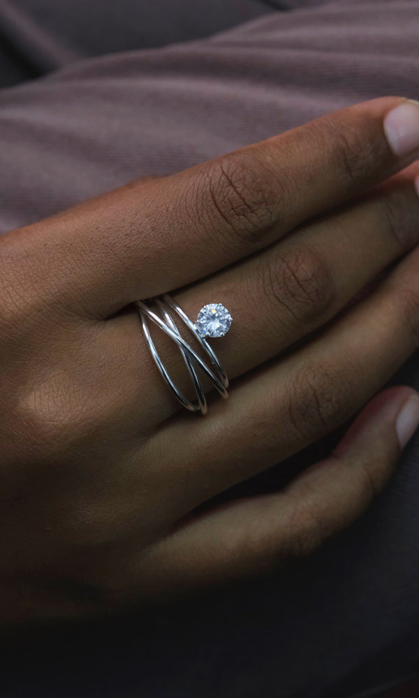 Spiral Diamond Ring-Rings-Anushka Jain Jewellery