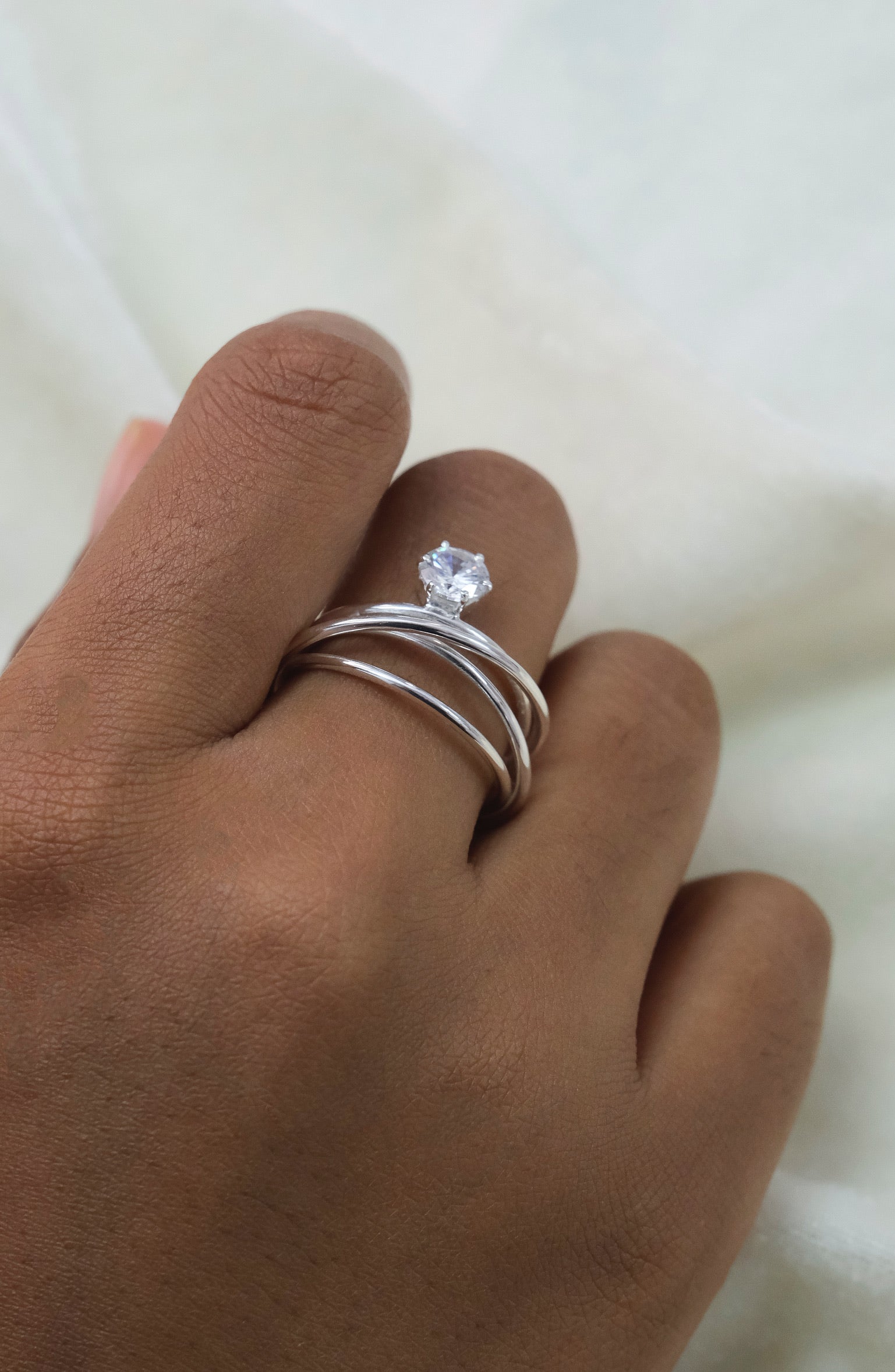 Spiral Diamond Ring-Rings-Anushka Jain Jewellery