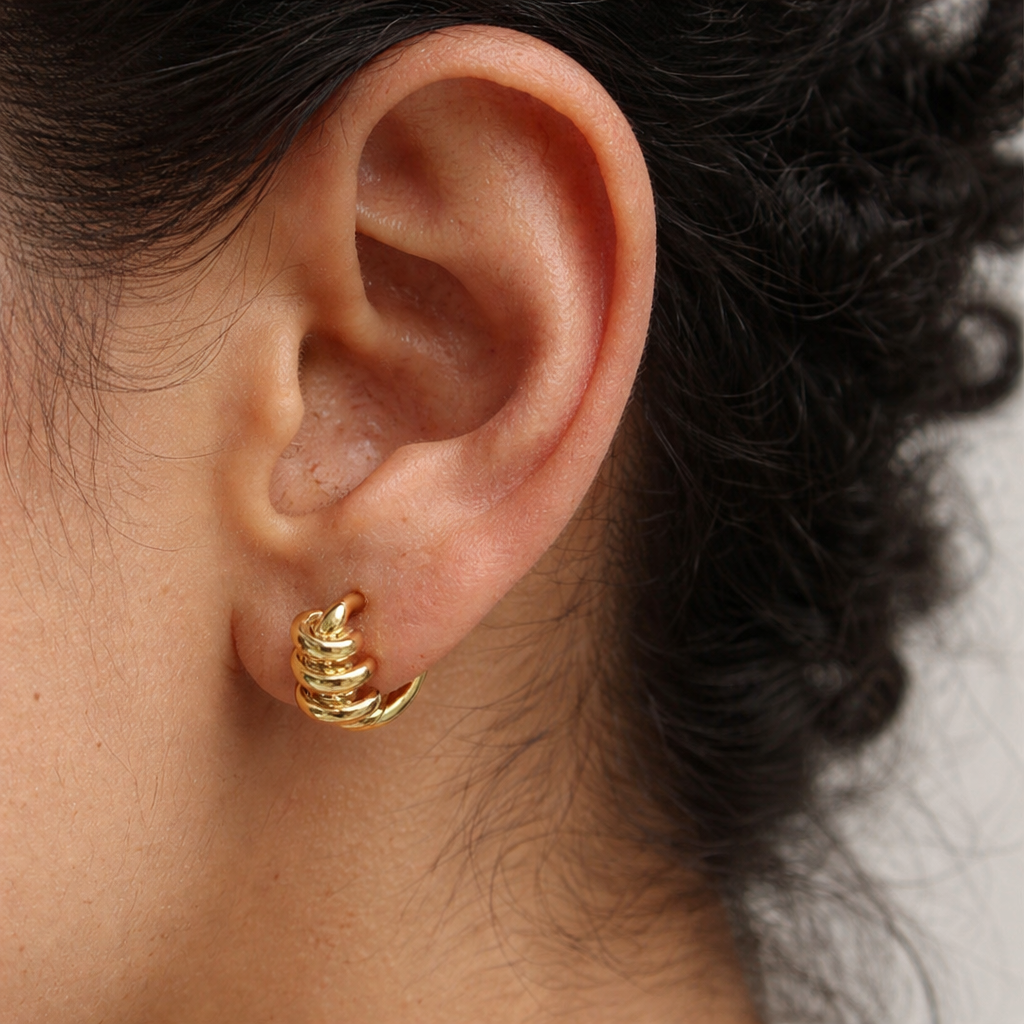 Spiral Interlocked Hoops | Gold Plated Demi Fine Jewellery | AJJ