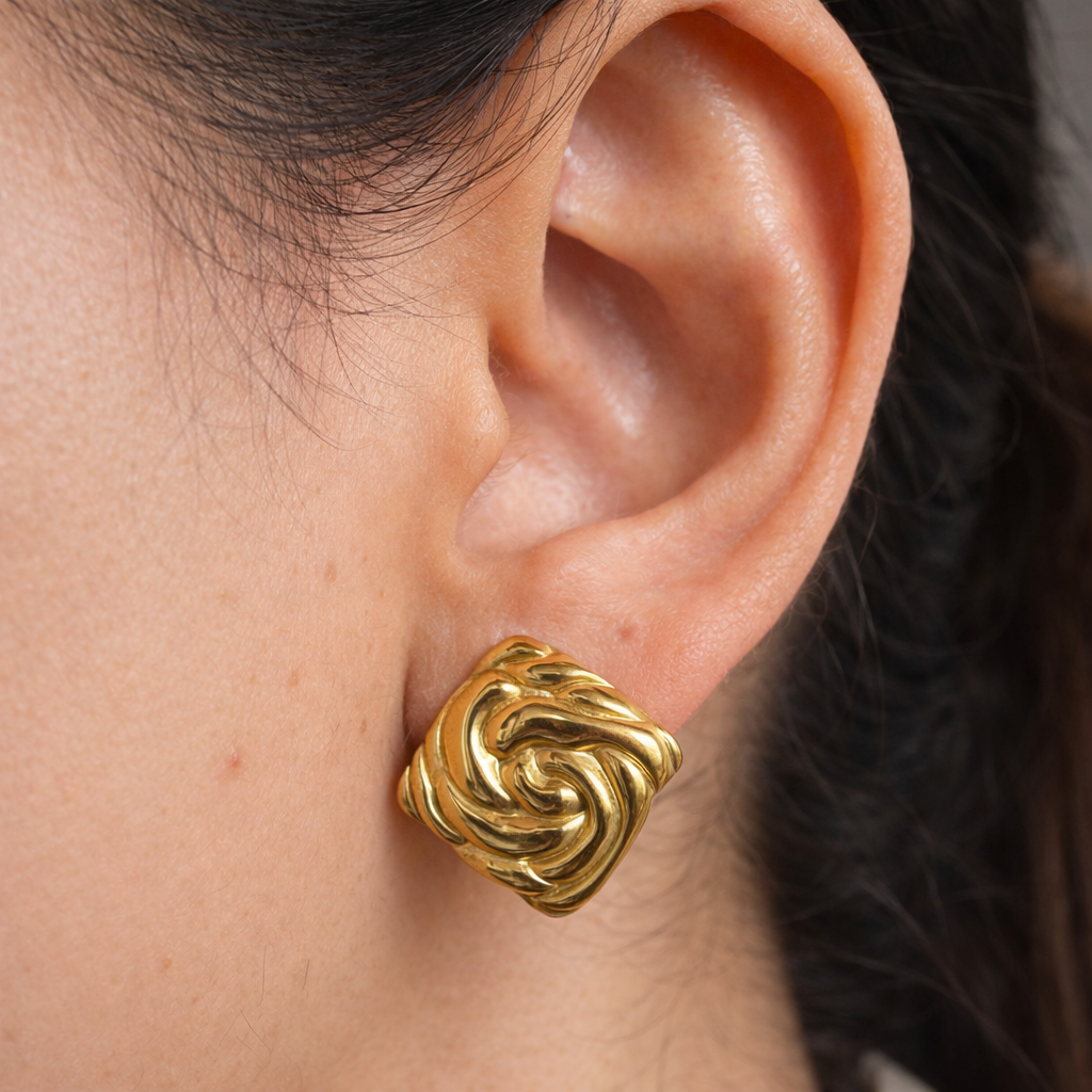 Square Abstract Earrings-Anushka Jain Jewellery