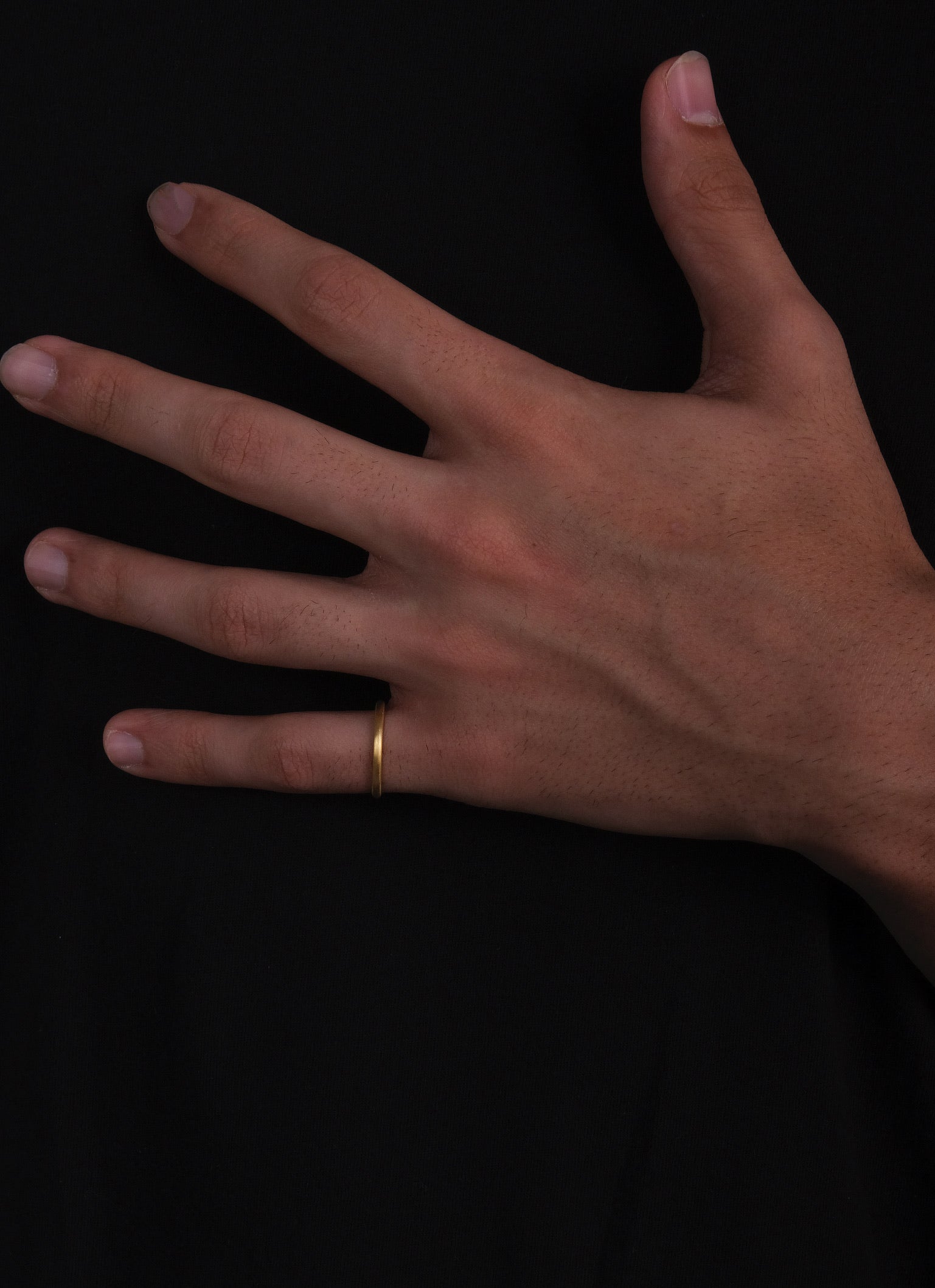 Stackable 2mm matte ring in silver for minimal everyday styling