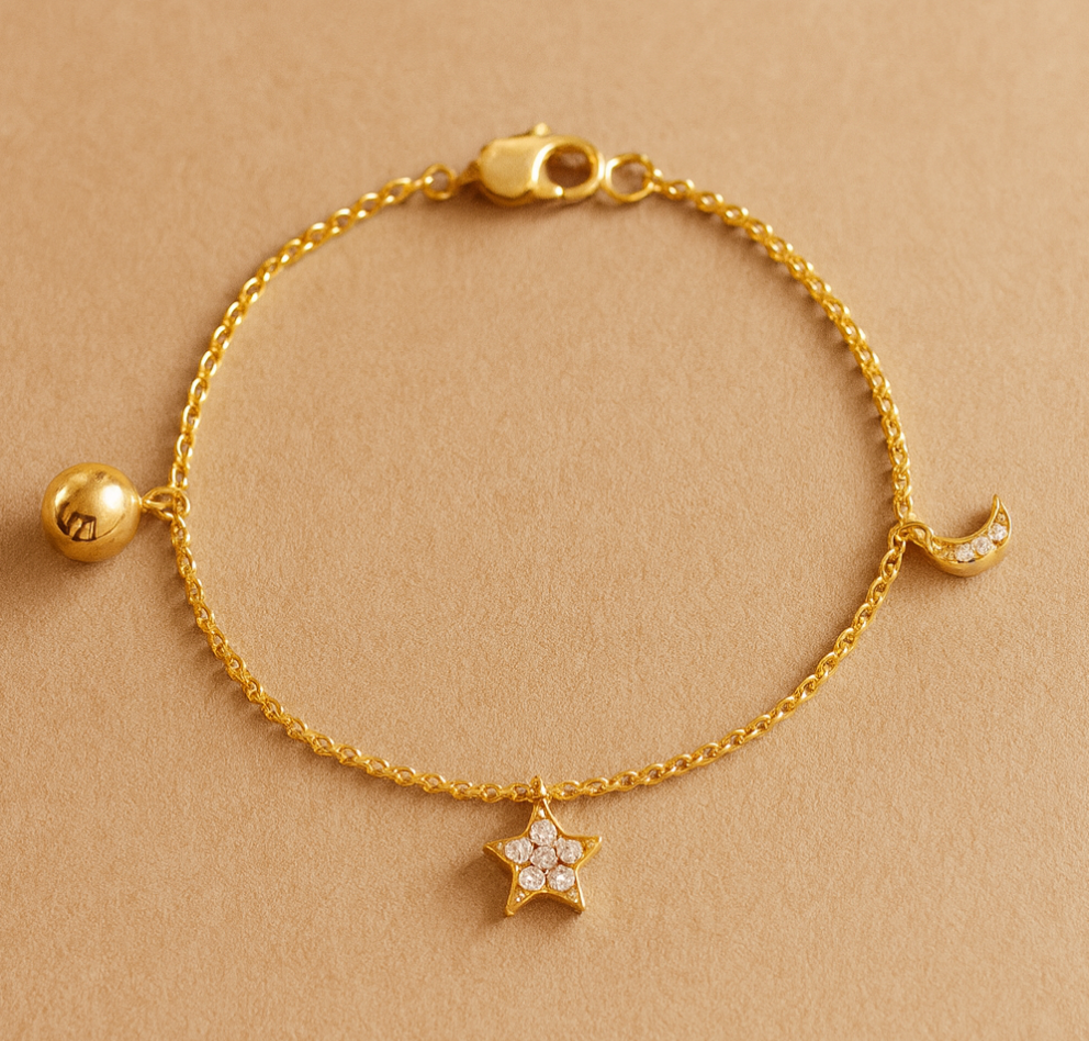 Star Moon Sun Bracelet-Bracelets-Anushka Jain Jewellery