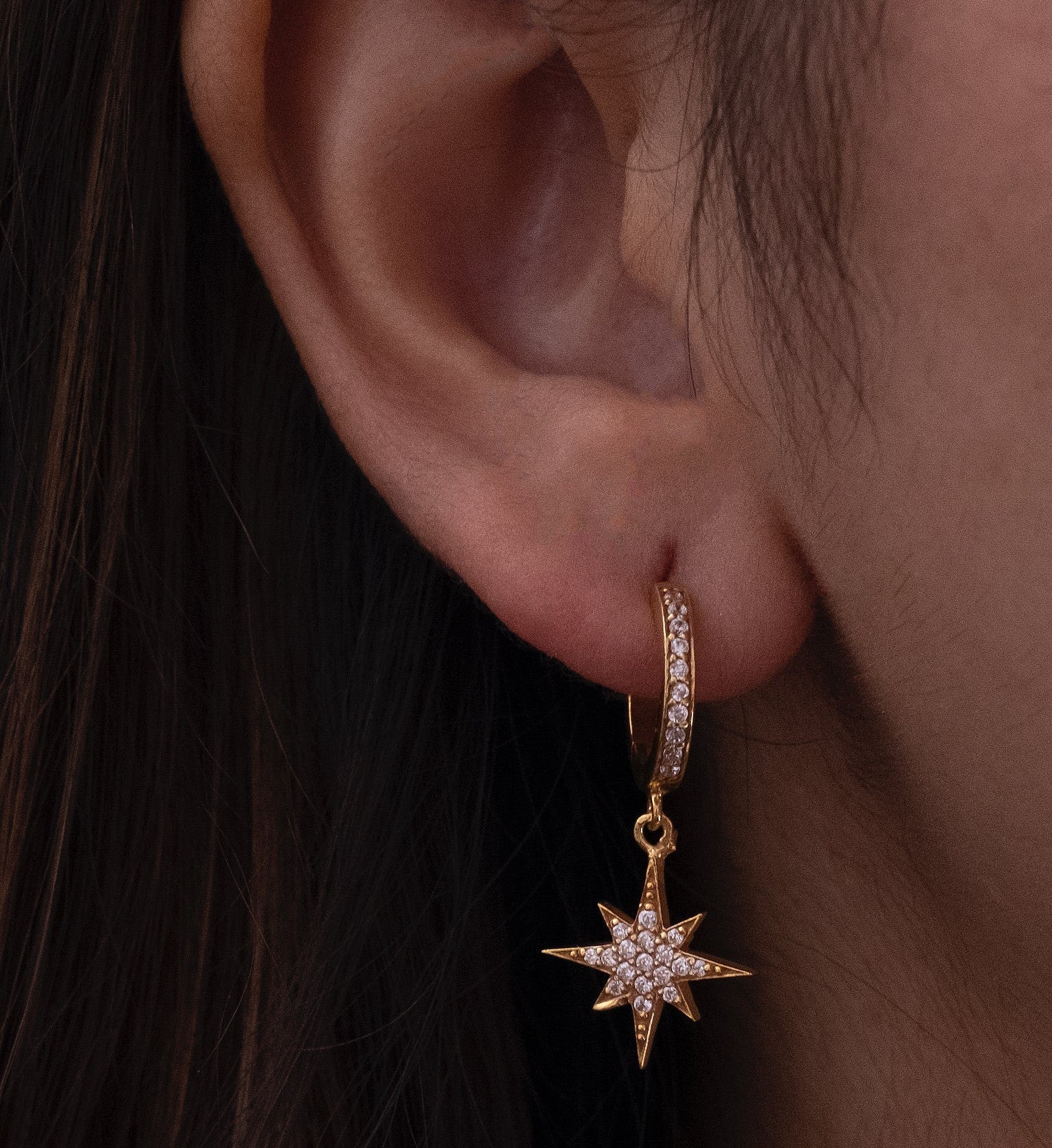 Starburst Huggies-Huggie-Gold Vermeil-Anushka Jain Jewellery