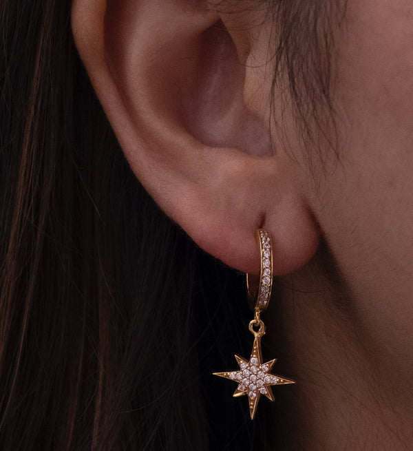 Starburst Huggies-Huggie-Gold Vermeil-Anushka Jain Jewellery