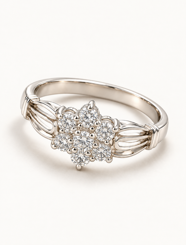 Starlight Cluster CZ Ring
