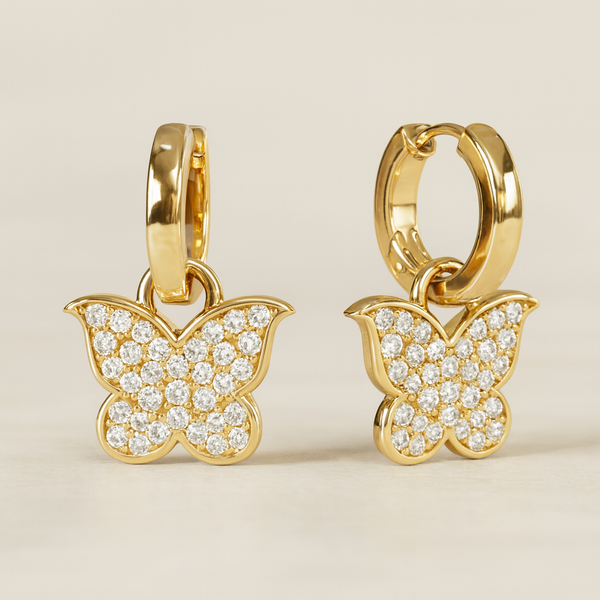 Studded Butterfly Huggies-Huggie-Anushka Jain Jewellery