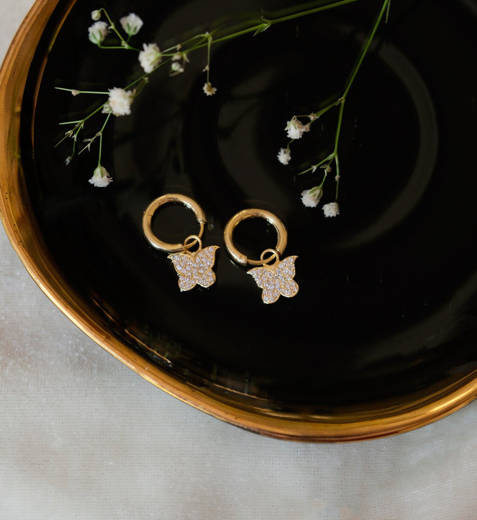 Studded Butterfly Huggies-Huggie-Anushka Jain Jewellery