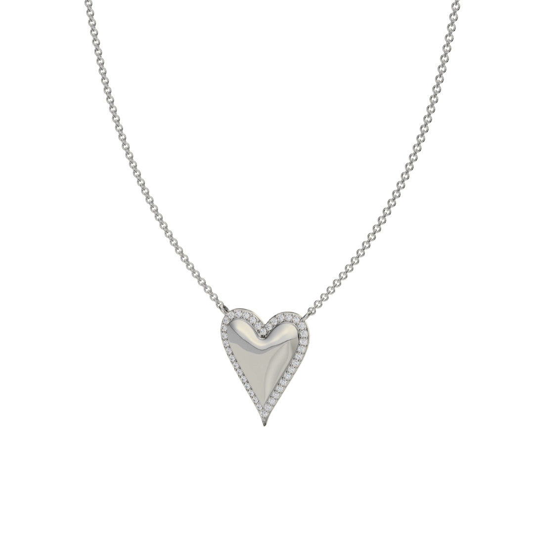 Studded Heart Necklace-Pendants-Anushka Jain Jewellery