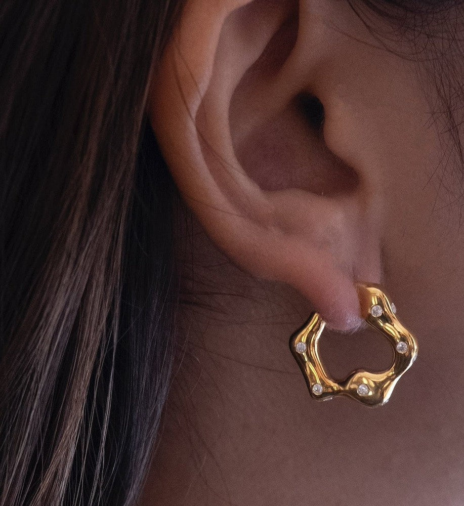 Studded Wave Hoops-Hoops-Anushka Jain Jewellery