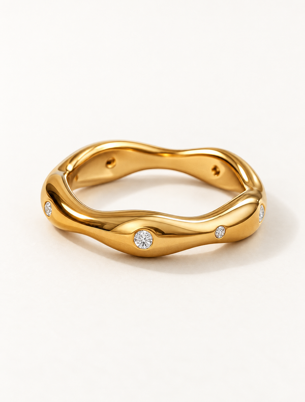 Studded Wave Ring