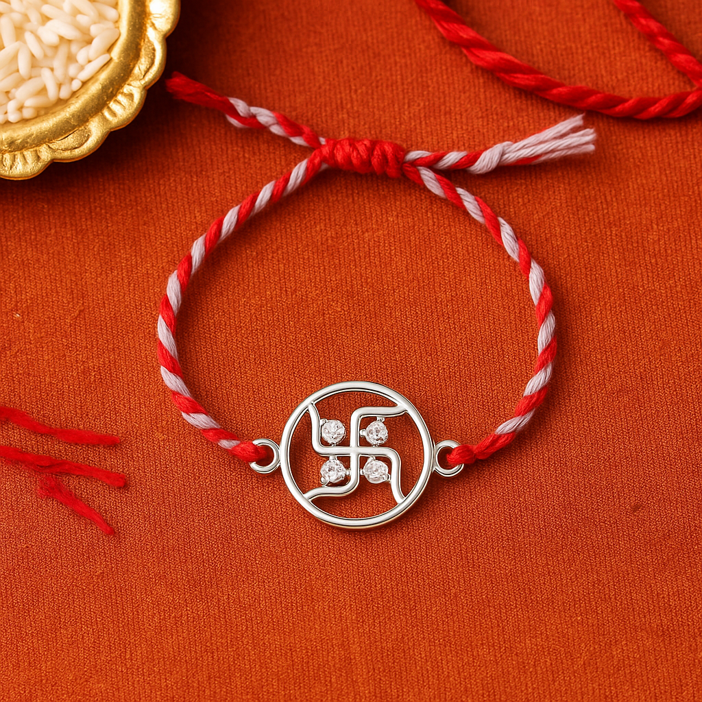 Swastik Diamond Rakhi-Rakhi-Anushka Jain Jewellery
