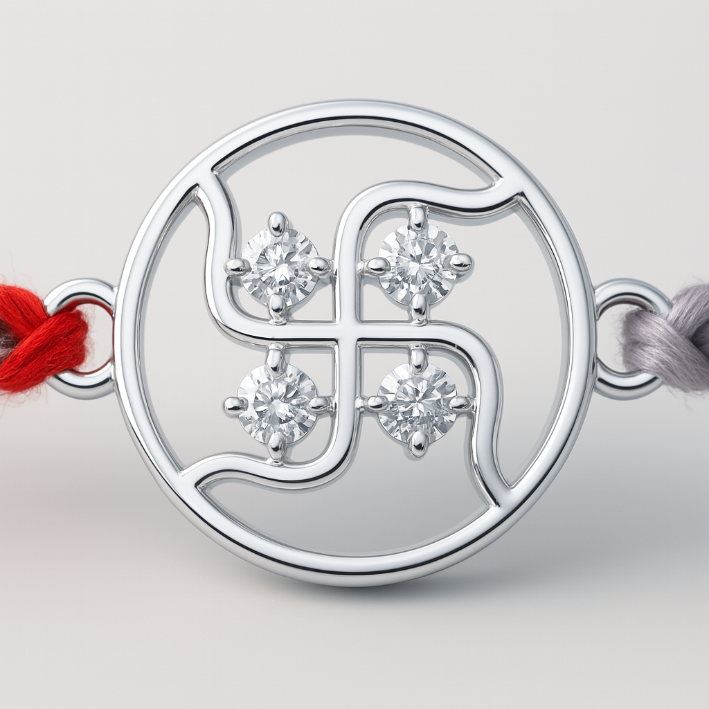 Swastik Diamond Rakhi-Rakhi-Anushka Jain Jewellery