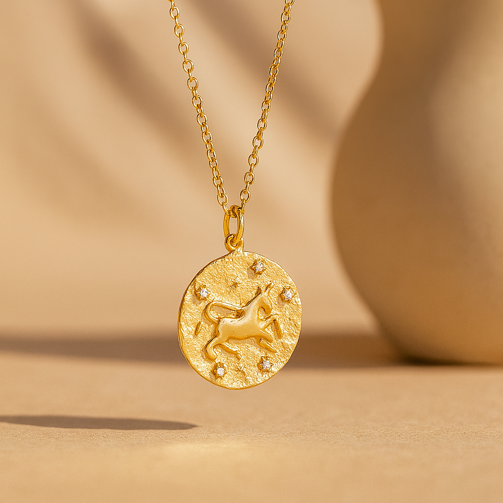 Taurus Zodiac Necklace-Necklaces-Gold Vermeil-Anushka Jain Jewellery