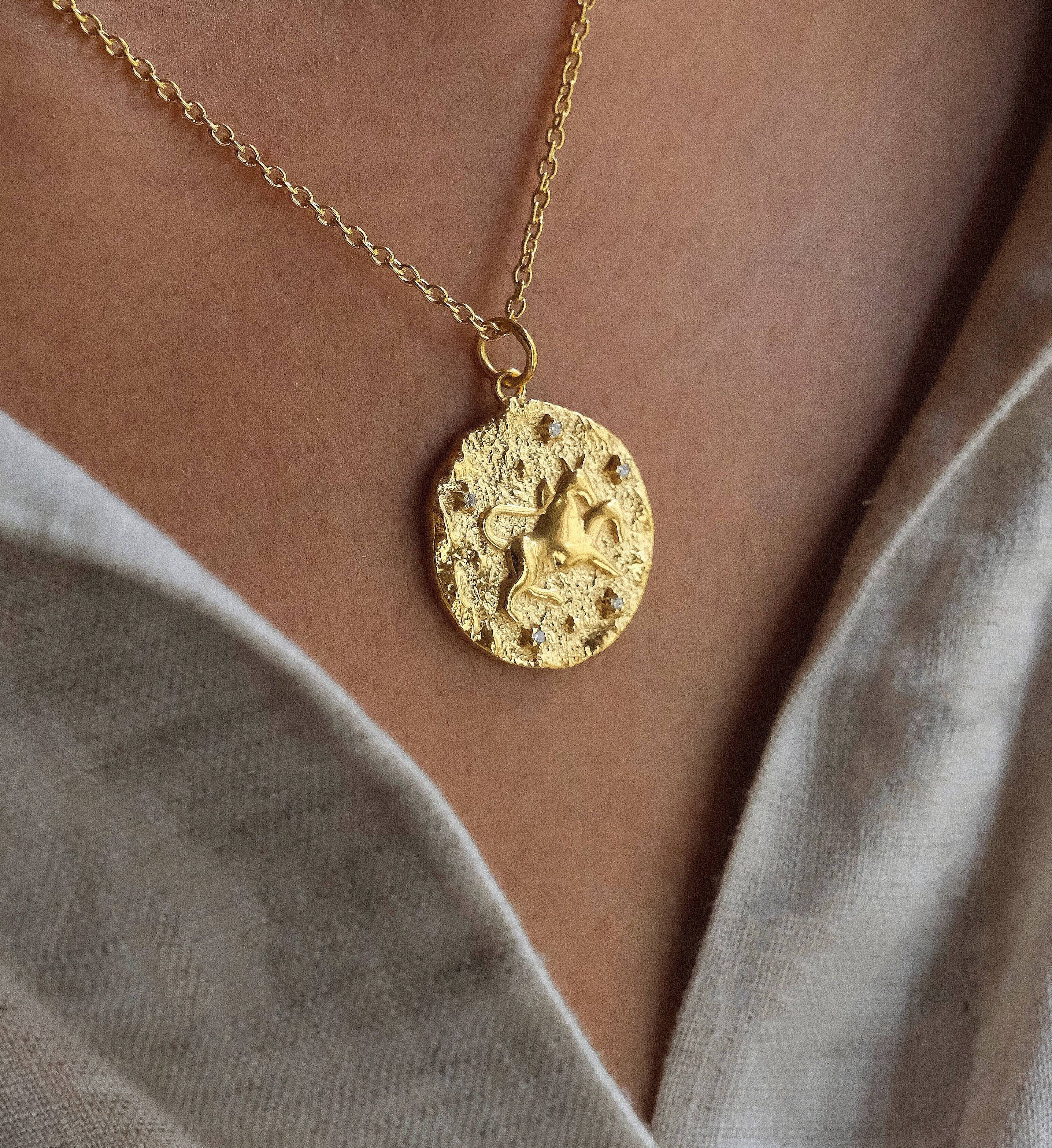 Taurus Zodiac Necklace-Necklaces-Anushka Jain Jewellery