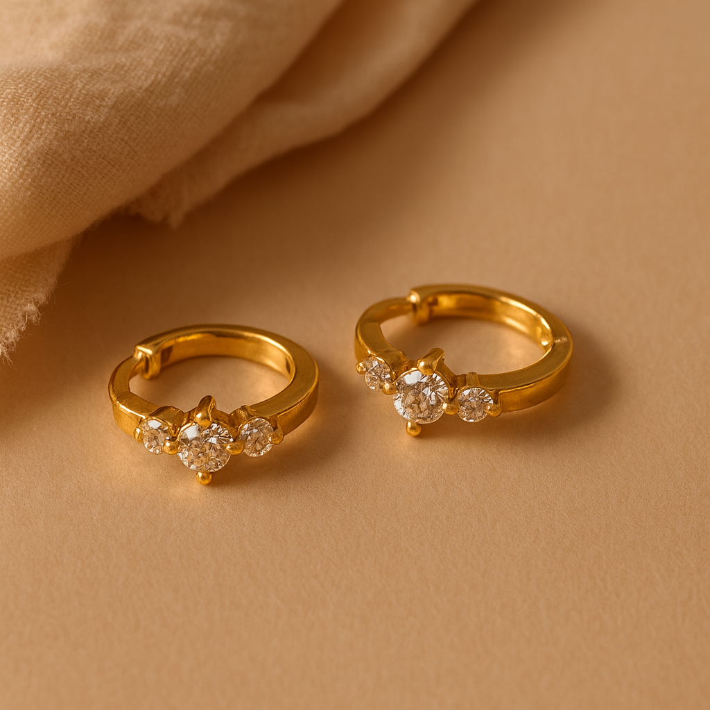 Tri Diamond Mini Huggie-Anushka Jain Jewellery