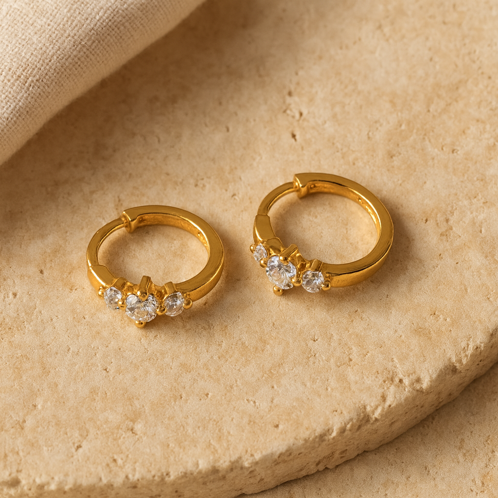 Tri Diamond Mini Huggie-Anushka Jain Jewellery