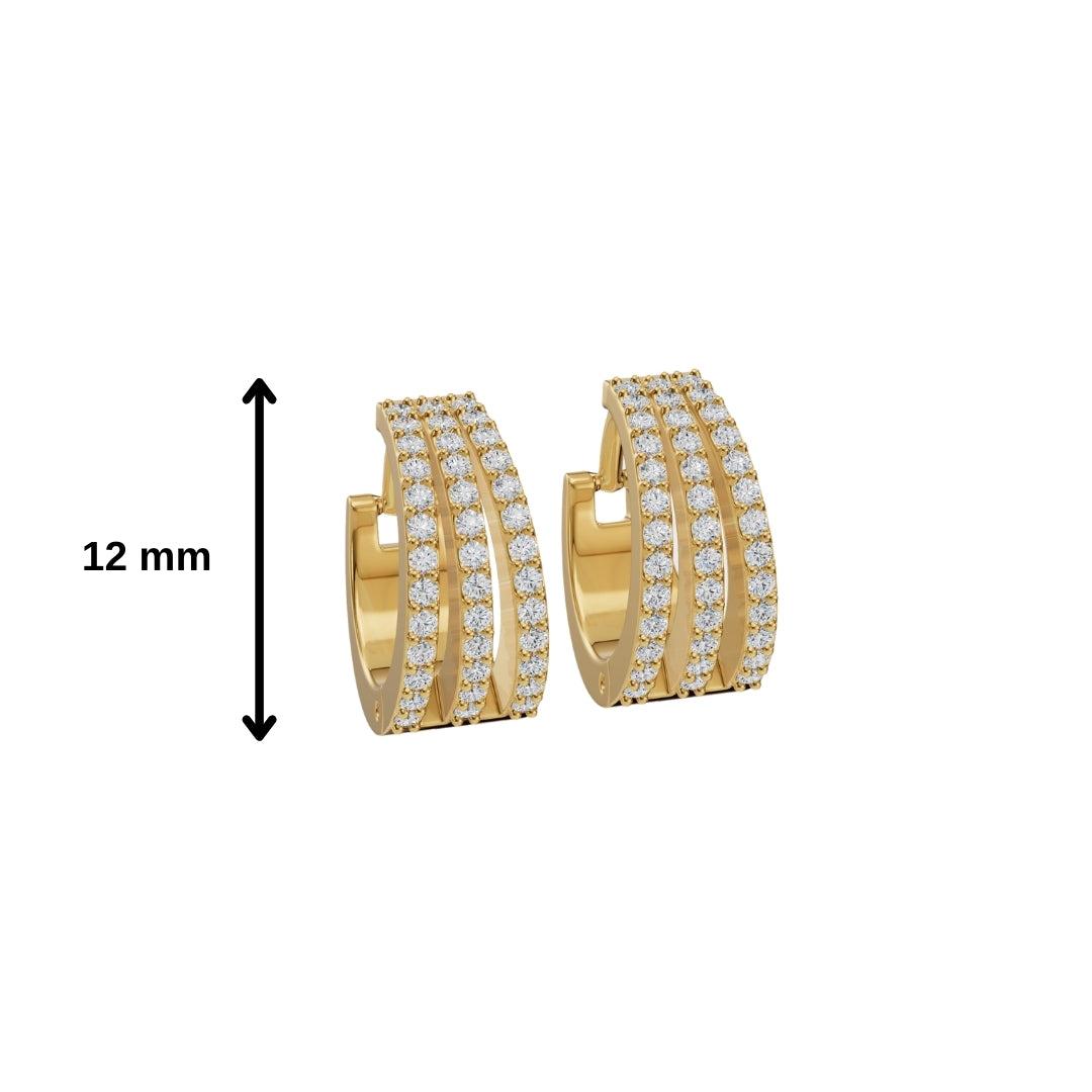 Tri Line Huggies-Huggie-Anushka Jain Jewellery