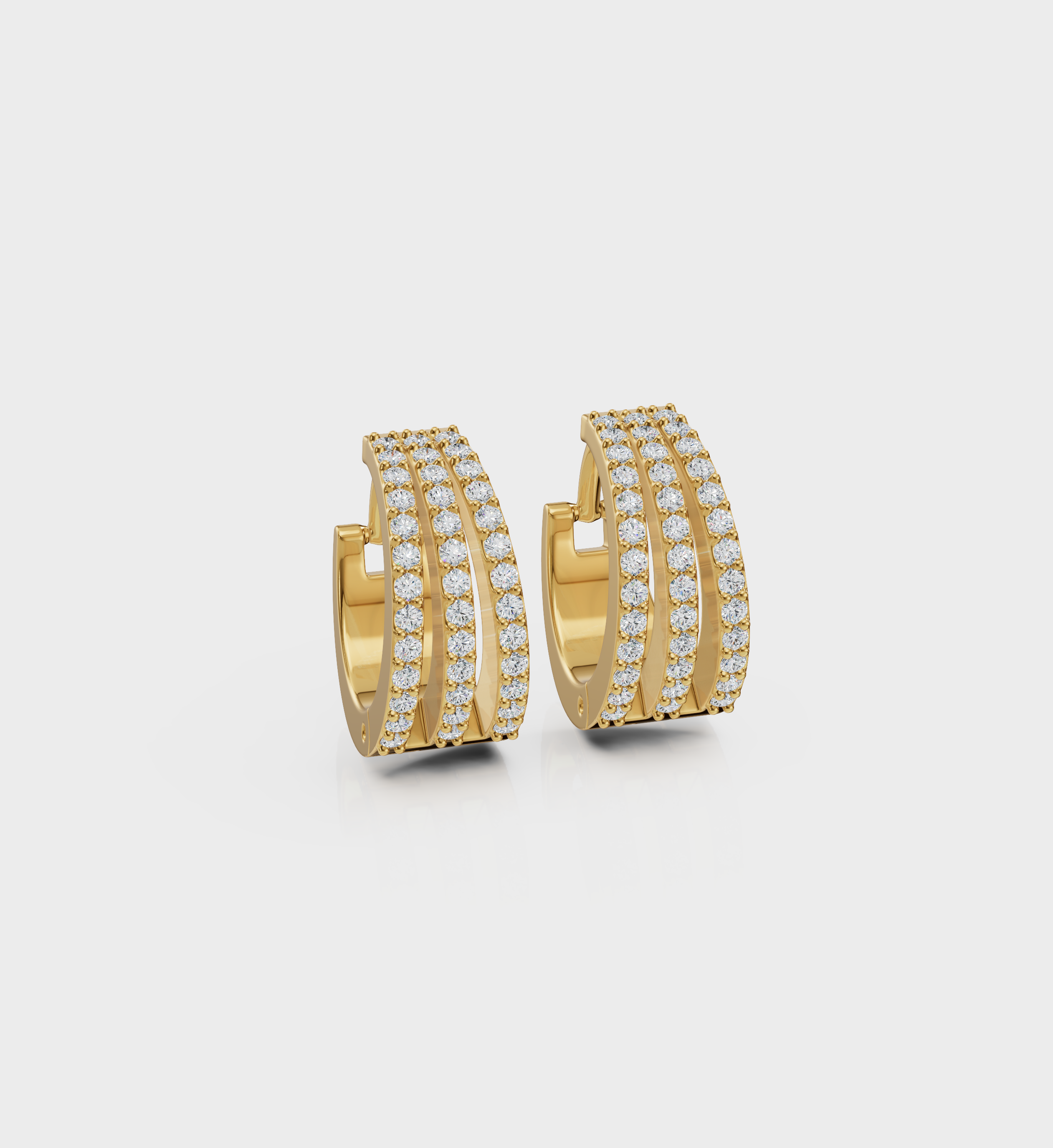 Tri Line Huggies-Huggie-Anushka Jain Jewellery