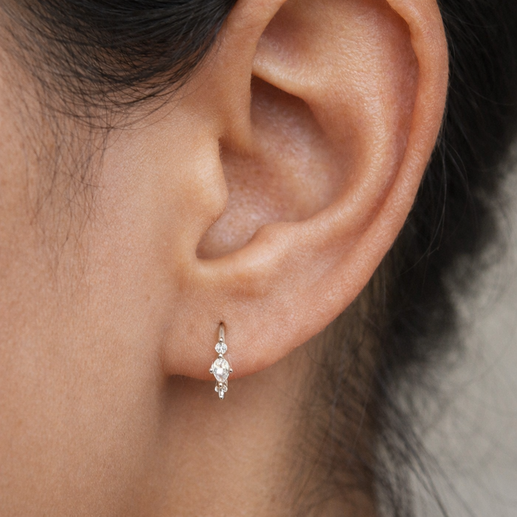 Tri Marquise Huggie-Anushka Jain Jewellery