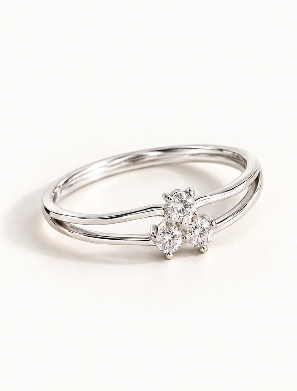 Trinity Bloom CZ Ring