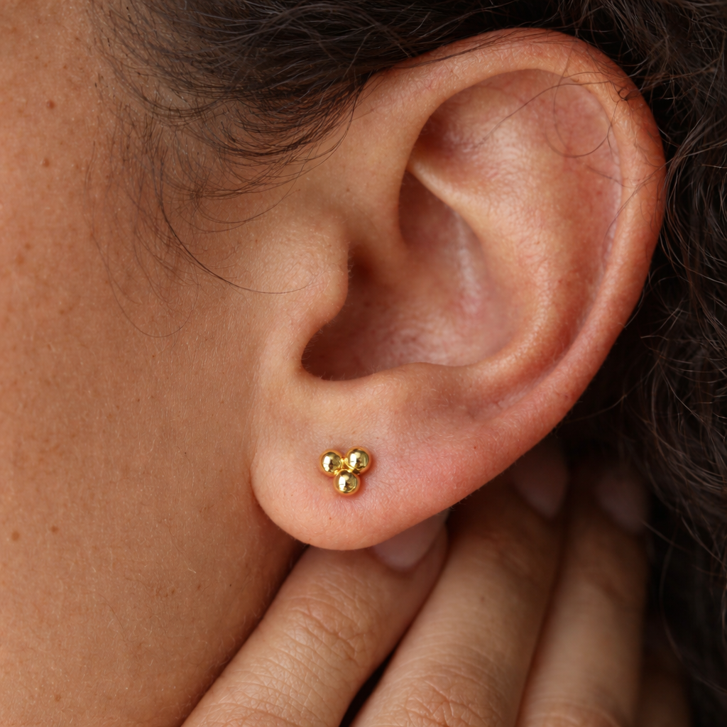 Trio Ball Studs-Studs-Anushka Jain Jewellery