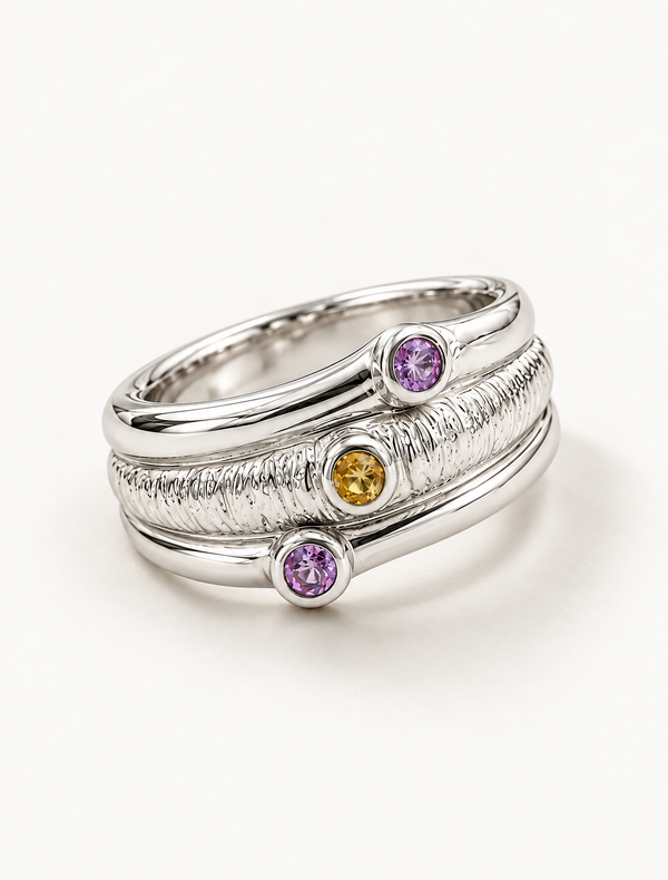 Trio Birthstone Wrap Ring