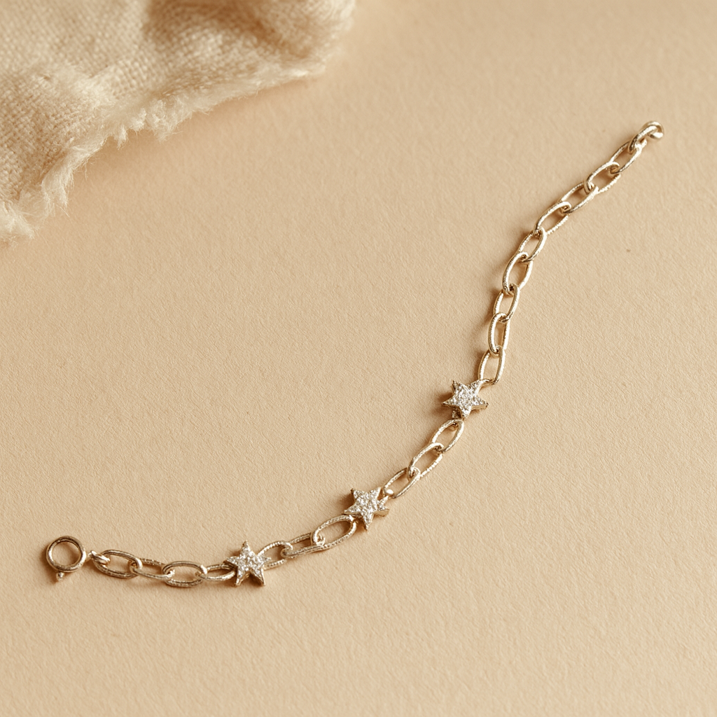 Triple Star Chain Bracelet-Bracelets-Anushka Jain Jewellery