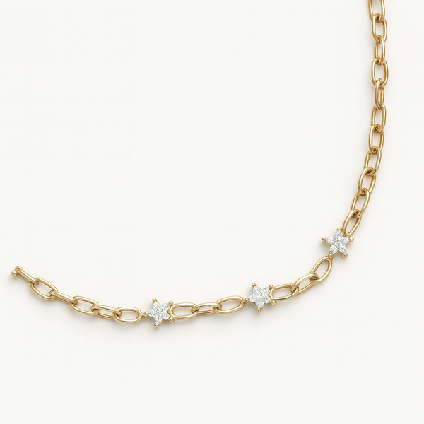 Triple Star Chain Bracelet-Bracelets-Anushka Jain Jewellery