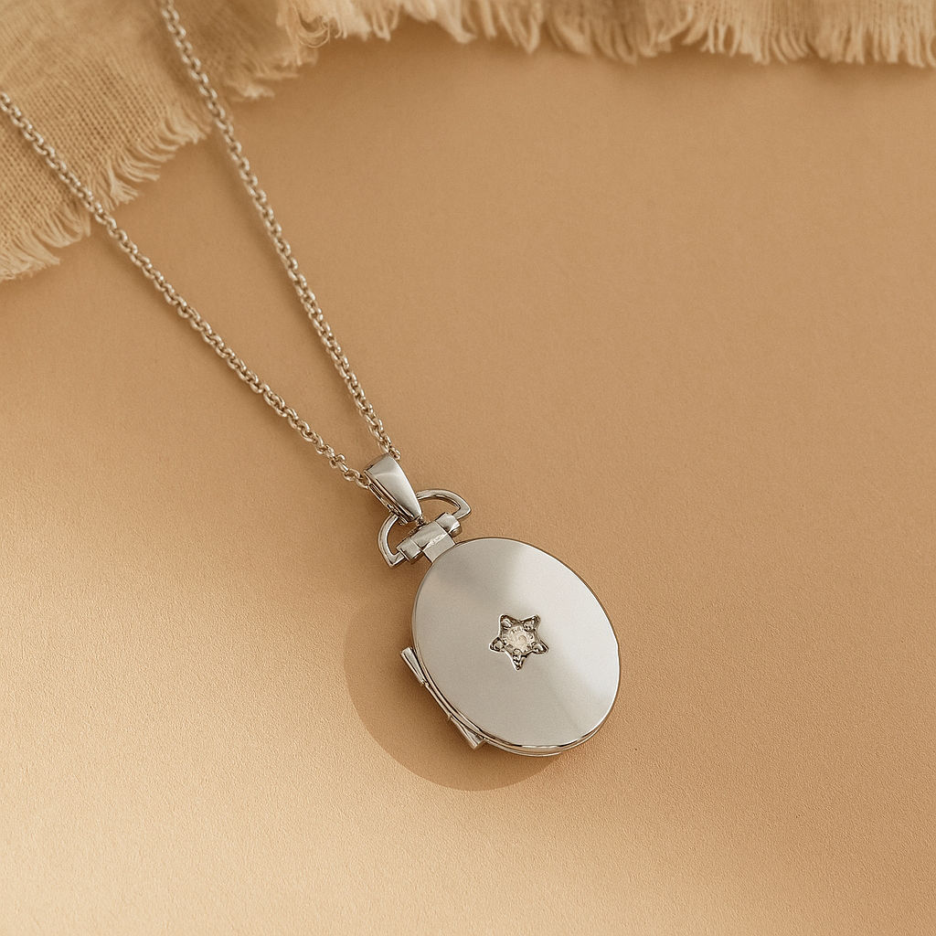 Twinkle Star Locket Necklace-Lockets-Silver-Anushka Jain Jewellery