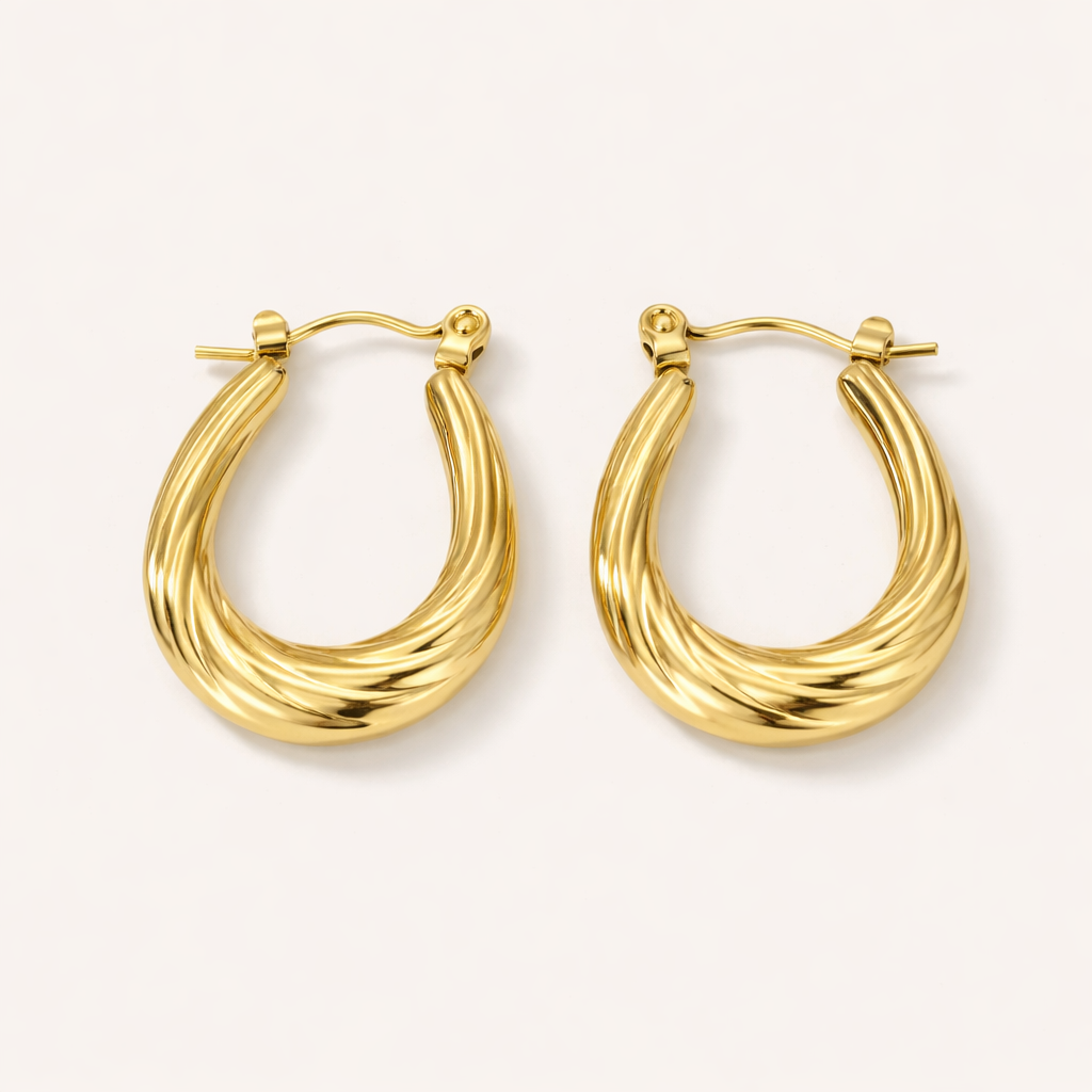 Twisted Baali Hoops-Anushka Jain Jewellery