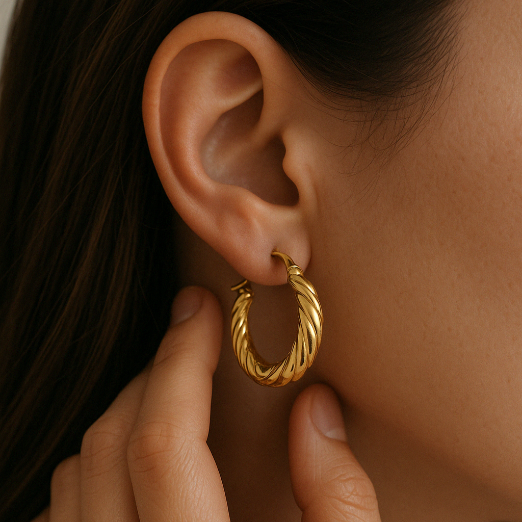 Twisted Hoop Earring-Hoops-Anushka Jain Jewellery