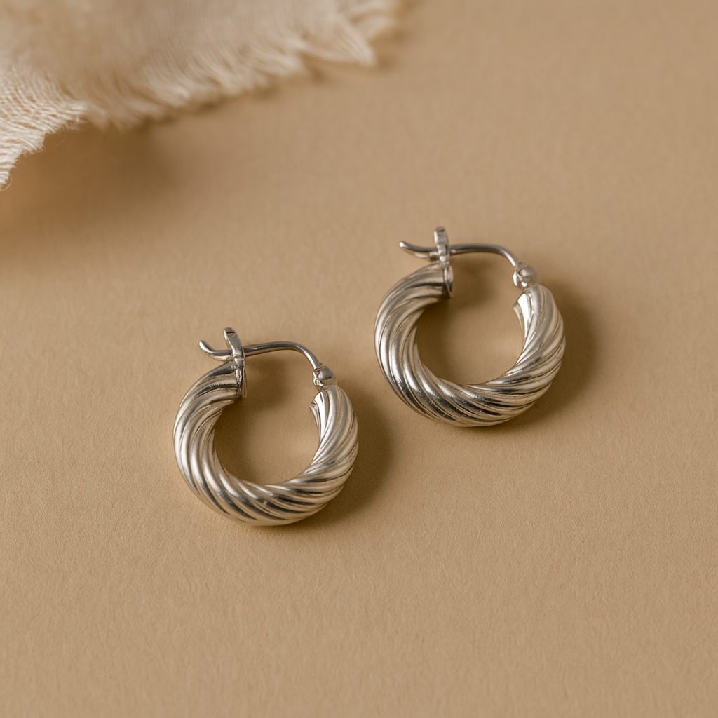 Twisted Hoop Earring-Hoops-Anushka Jain Jewellery