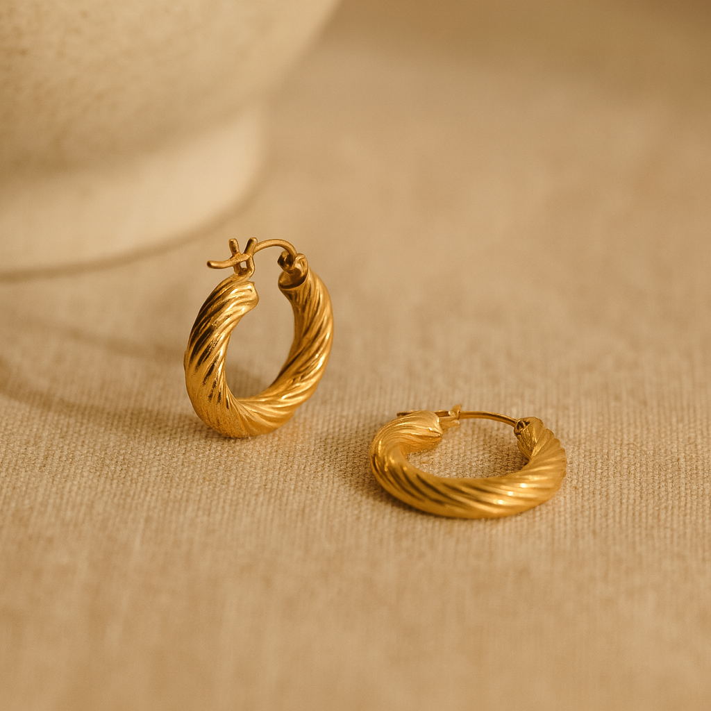 Twisted Hoop Earring-Hoops-Anushka Jain Jewellery