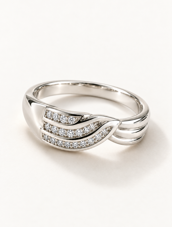 Twisted Pave Band Ring