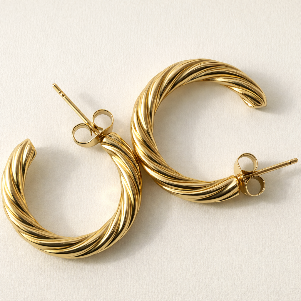 Twisted Rope Hoops-Anushka Jain Jewellery