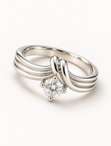 Twisted Solitaire CZ Ring
