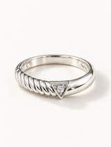 Twisted Triangle Solitaire Ring