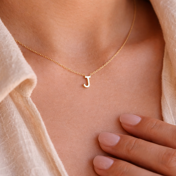 Uppercase Initial Necklace-Pendants-Anushka Jain Jewellery