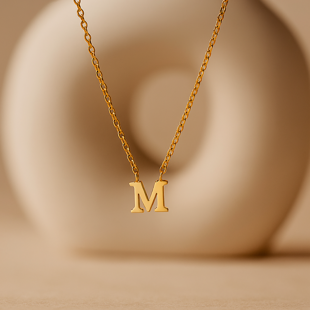 Uppercase Initial Necklace-Pendants-Anushka Jain Jewellery