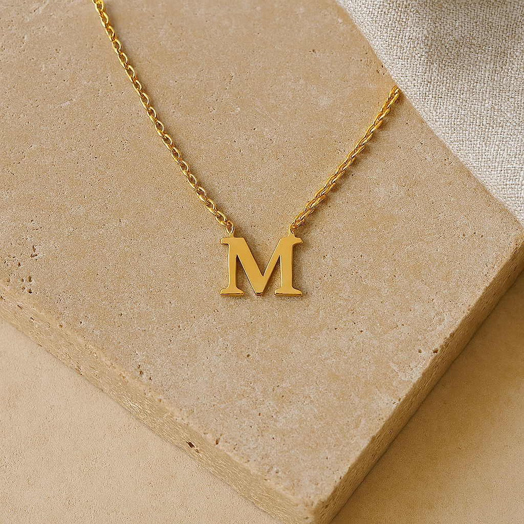 Uppercase Initial Necklace-Pendants-Anushka Jain Jewellery