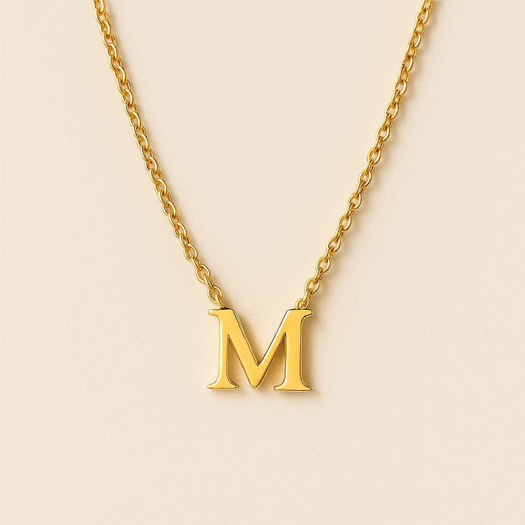Uppercase Initial Necklace-Pendants-Anushka Jain Jewellery