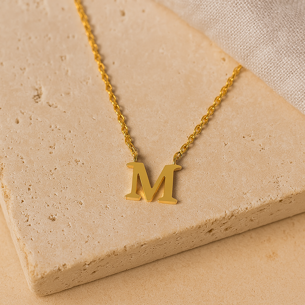 Uppercase Initial Necklace-Pendants-Anushka Jain Jewellery