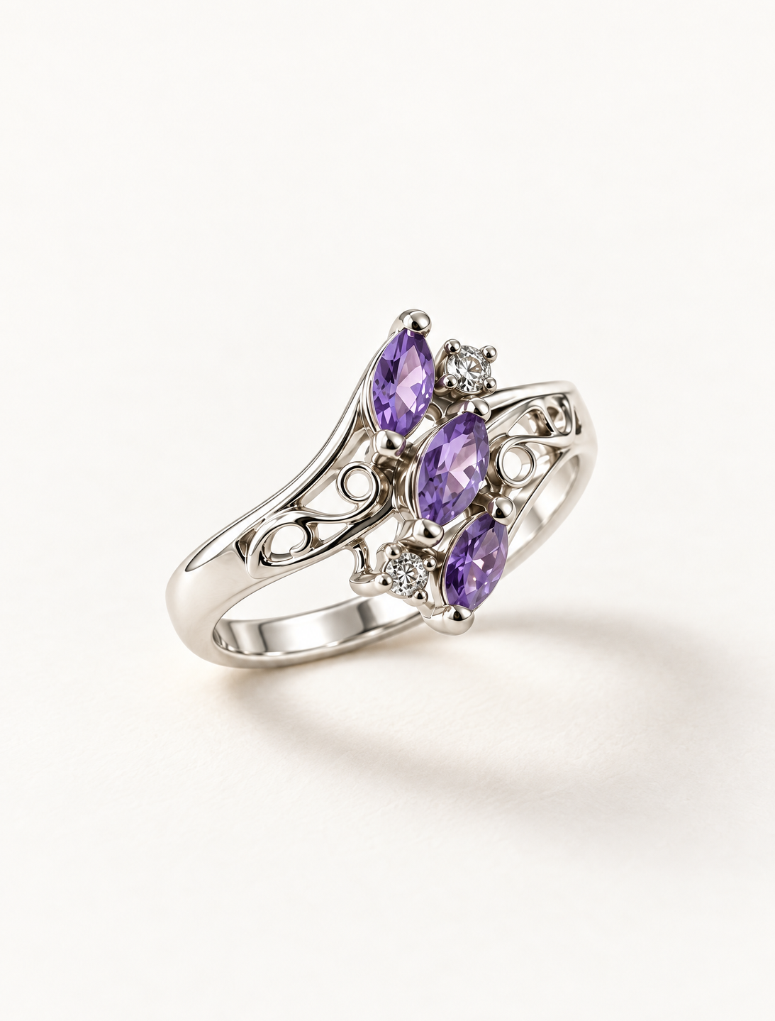 Vintage Amethyst Filigree Ring